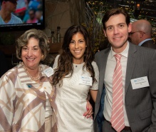 Ilene Fleischmann, Vice Dean for Alumni Affairs, Daisy A. Tomaselli '13, NYC Co-Chair, Patrick J. Reinikainen '12, NYC Co-Chair. 