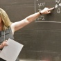 Lecturer Laura Reilly teaching a class. 