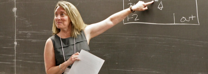 Laura Reilly teaching. 