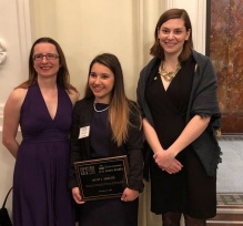 Emma Buckthal ’10, Shelby Scibeita ’20 and Kerry Battenfield ’17 at the Volunteer Lawyers Project’s 2018 Champions for Justice Bash. 