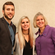 Amy Atkinson, Director of Student Life (far right) with Michael Ryman ’20 and Breanna Reilly ’19. 