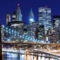 photo of new york city skyline at night. 