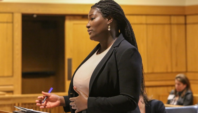 law student participating in a trial competition. 