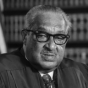 black and white photo of Justice Thurgood Marshall. 