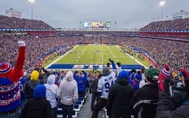 Fans cheer on the Buffalo Bills in Highmark Stadium. 