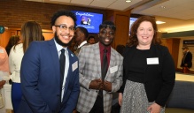 Dean Aviva Abramovsky with Alexander Ruiz (left) and Babou Gaye (center). 