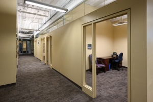 hallway with individual offices. 