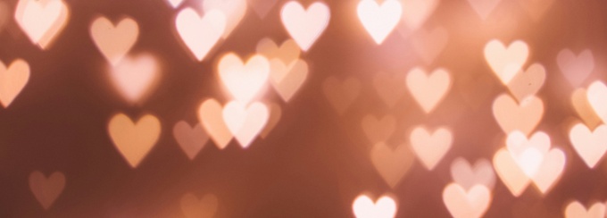abstract blurred background with heart shapes. 