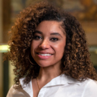 woman smiling. 
