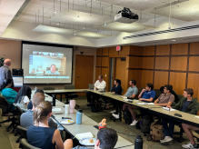 Marc Alpert '86, of Loews Corp, advises students at a Plan Your Path panel presentation organized by Marc Davies '03 and the Career Services Office. 