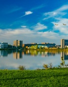 University at Buffalo Campus Photo of Lasalle Lake. 