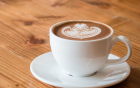 coffee cup on a table. 