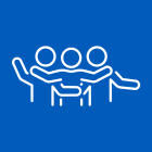 Three people hugging icon.