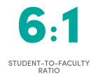 6:1 student to faculty ratio. 